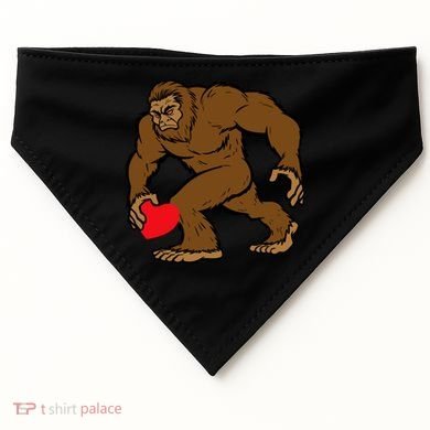 Valentines Day Bigfoot Heart Sasquatch USA-Made Doggie Bandana