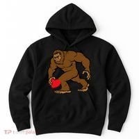 Valentines Day Bigfoot Heart Sasquatch Hoodie thumb 0
