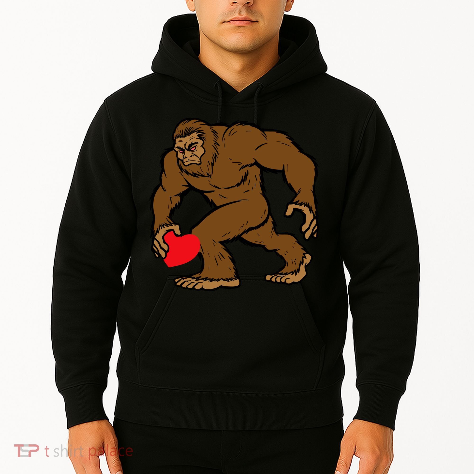 Valentines Day Bigfoot Heart Sasquatch Hoodie