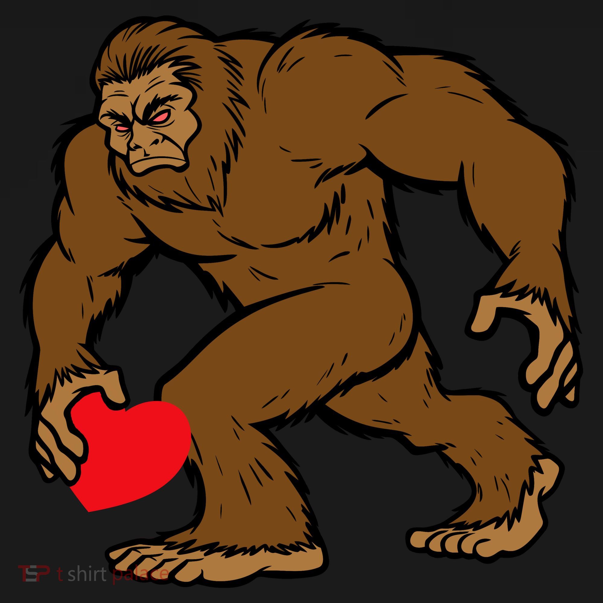 Valentines Day Bigfoot Heart Sasquatch Long Sleeve Shirt