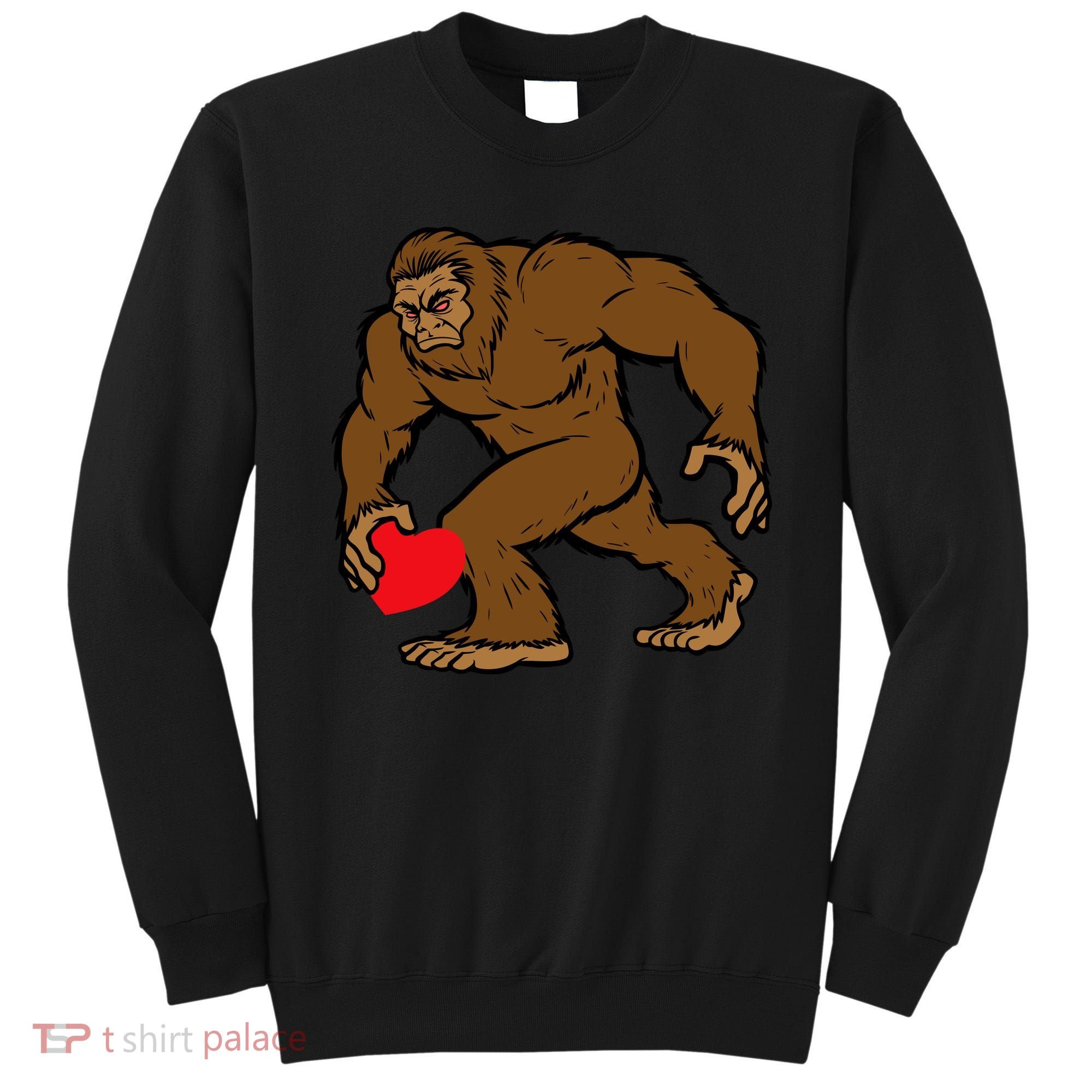 Valentines Day Bigfoot Heart Sasquatch Sweatshirt