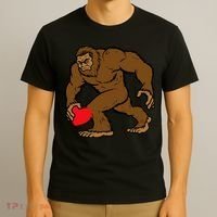 Valentines Day Bigfoot Heart Sasquatch T-Shirt thumb 3
