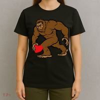 Valentines Day Bigfoot Heart Sasquatch T-Shirt thumb 4