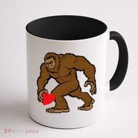 Valentines Day Bigfoot Heart Sasquatch Coffee Mug thumb 1