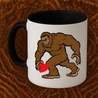 Valentines Day Bigfoot Heart Sasquatch Coffee Mug thumb 2