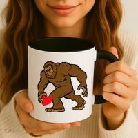 Valentines Day Bigfoot Heart Sasquatch Coffee Mug thumb 3
