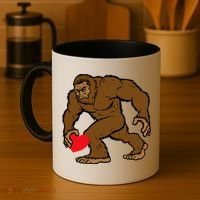 Valentines Day Bigfoot Heart Sasquatch Coffee Mug thumb 4