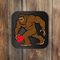 Valentines Day Bigfoot Heart Sasquatch Coaster thumb 0