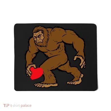 Valentines Day Bigfoot Heart Sasquatch Mousepad