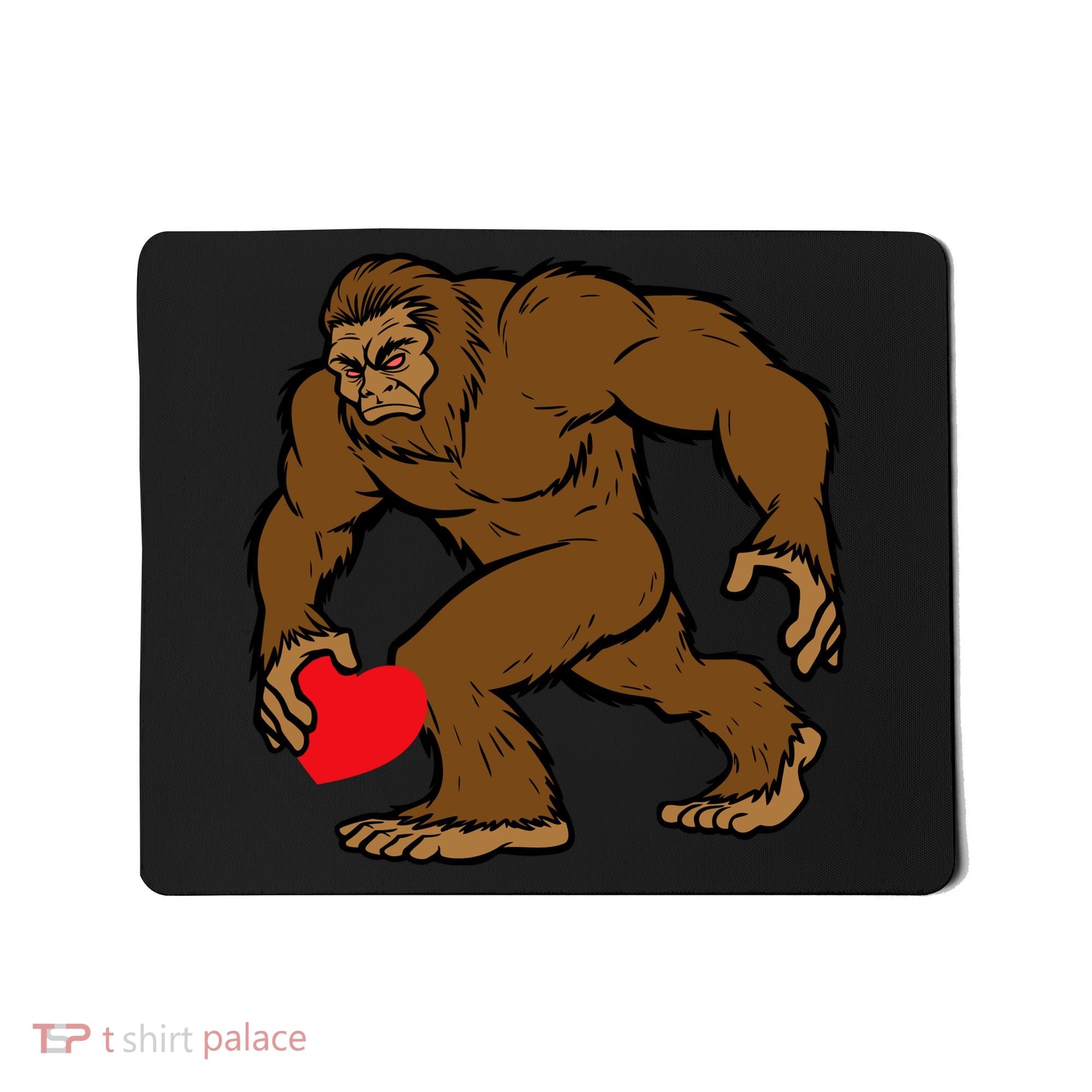 Valentines Day Bigfoot Heart Sasquatch Mousepad