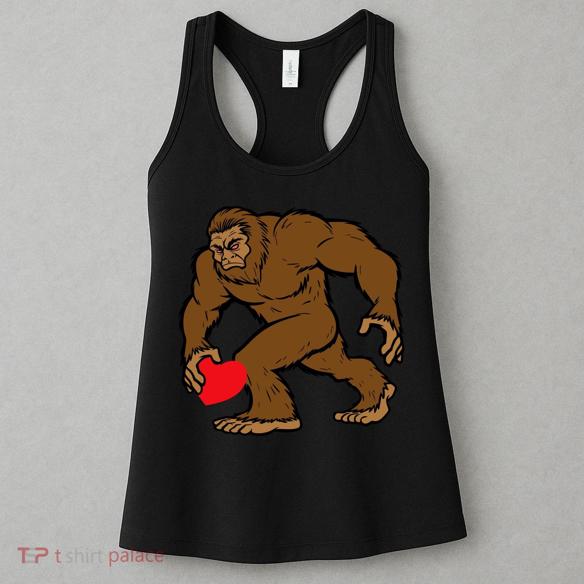 Valentines Day Bigfoot Heart Sasquatch Women's Tank Top