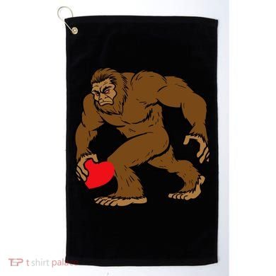 Valentines Day Bigfoot Heart Sasquatch Golf Towel