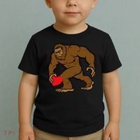 Valentines Day Bigfoot Heart Sasquatch Toddler T-Shirt thumb 2