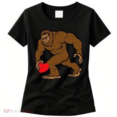 Valentines Day Bigfoot Heart Sasquatch Women's T-Shirt