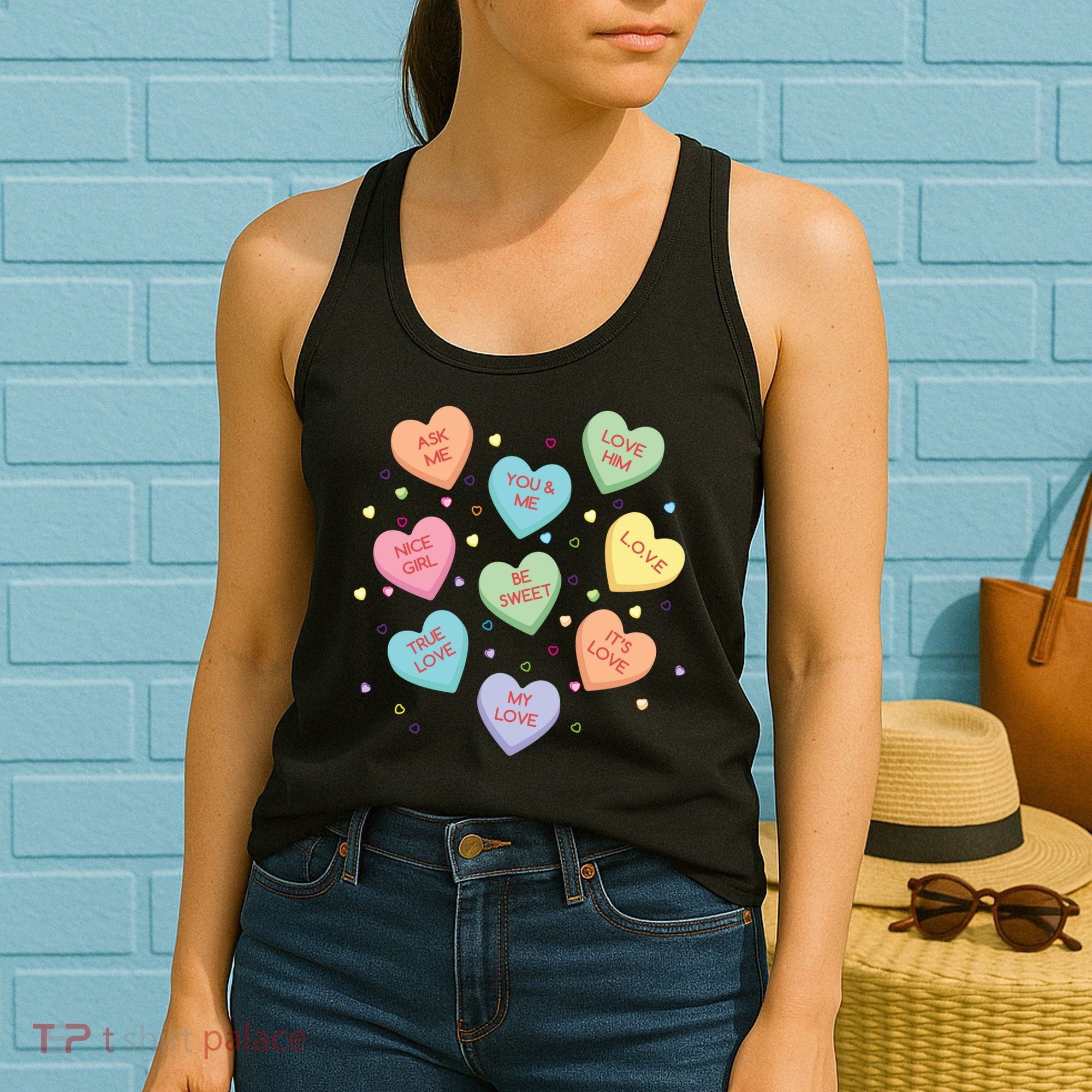 Valentine's Day Candy Hearts Women's Tank Top
