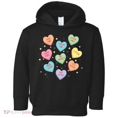 Valentine's Day Candy Hearts Toddler Hoodie