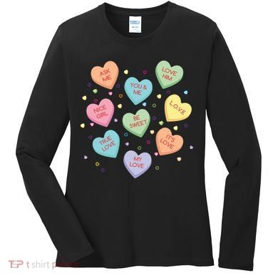 Valentine's Day Candy Hearts Women's Long Sleeve Shirt