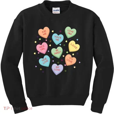 Valentine's Day Candy Hearts Kids Sweatshirt