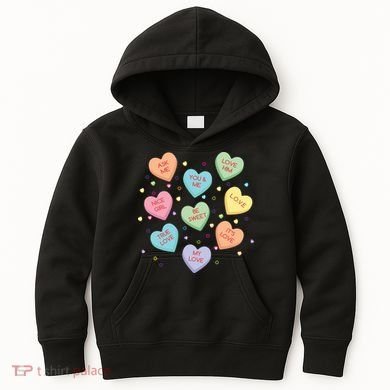 Valentine's Day Candy Hearts Kids Hoodie