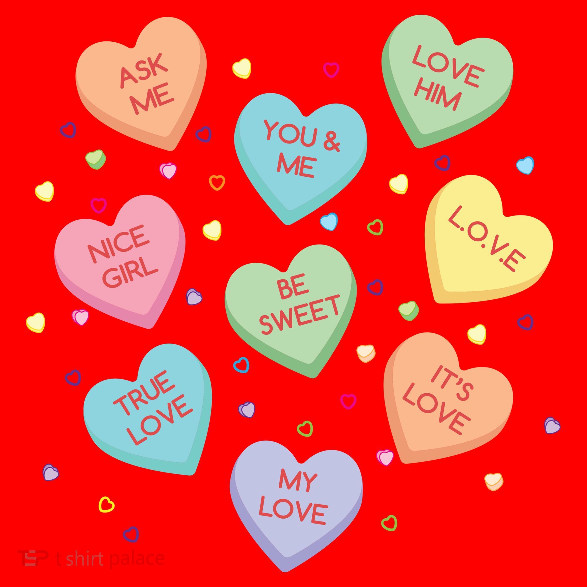 Valentine's Day Candy Hearts Santa Hat
