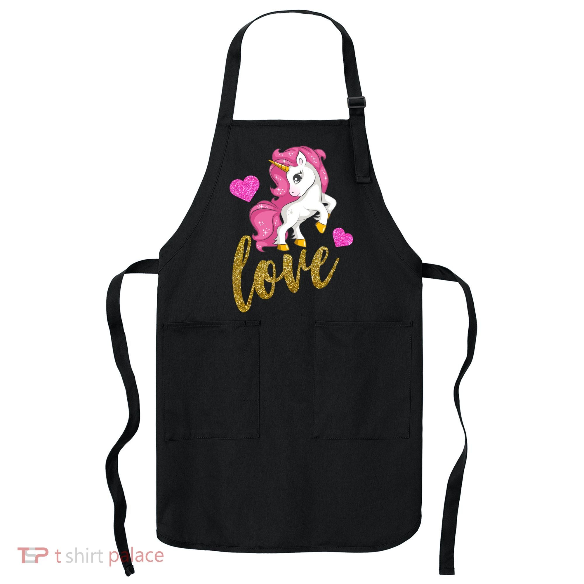 Valentines Day Cute Unicorn Love Apron