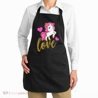 Valentines Day Cute Unicorn Love Apron thumb 2