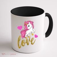 Valentines Day Cute Unicorn Love Coffee Mug thumb 1