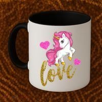 Valentines Day Cute Unicorn Love Coffee Mug thumb 2