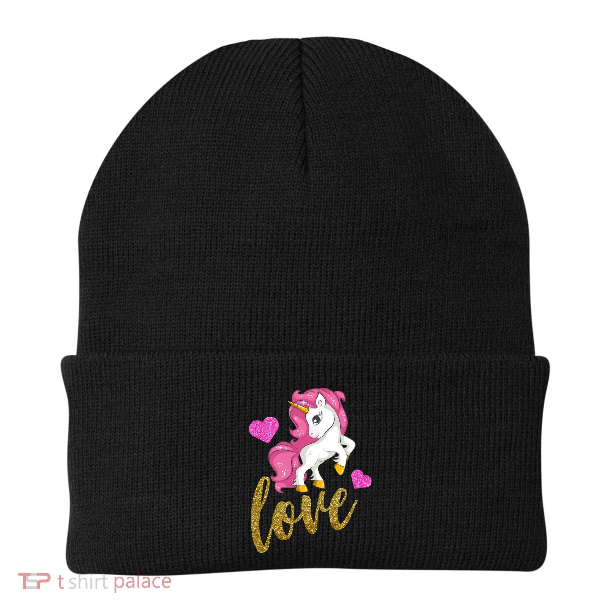 Valentines Day Cute Unicorn Love Beanie