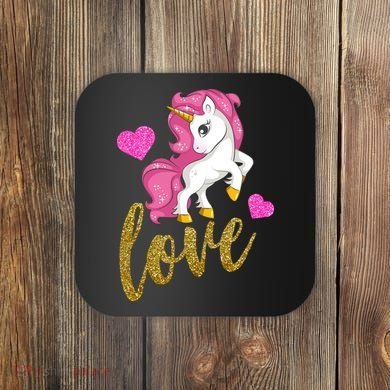 Valentines Day Cute Unicorn Love Coaster