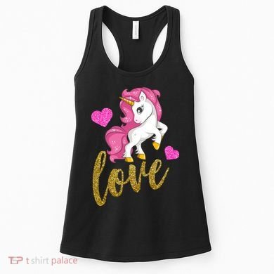 Valentines Day Cute Unicorn Love Women's Tank Top