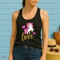 Valentines Day Cute Unicorn Love Women's Tank Top thumb 2