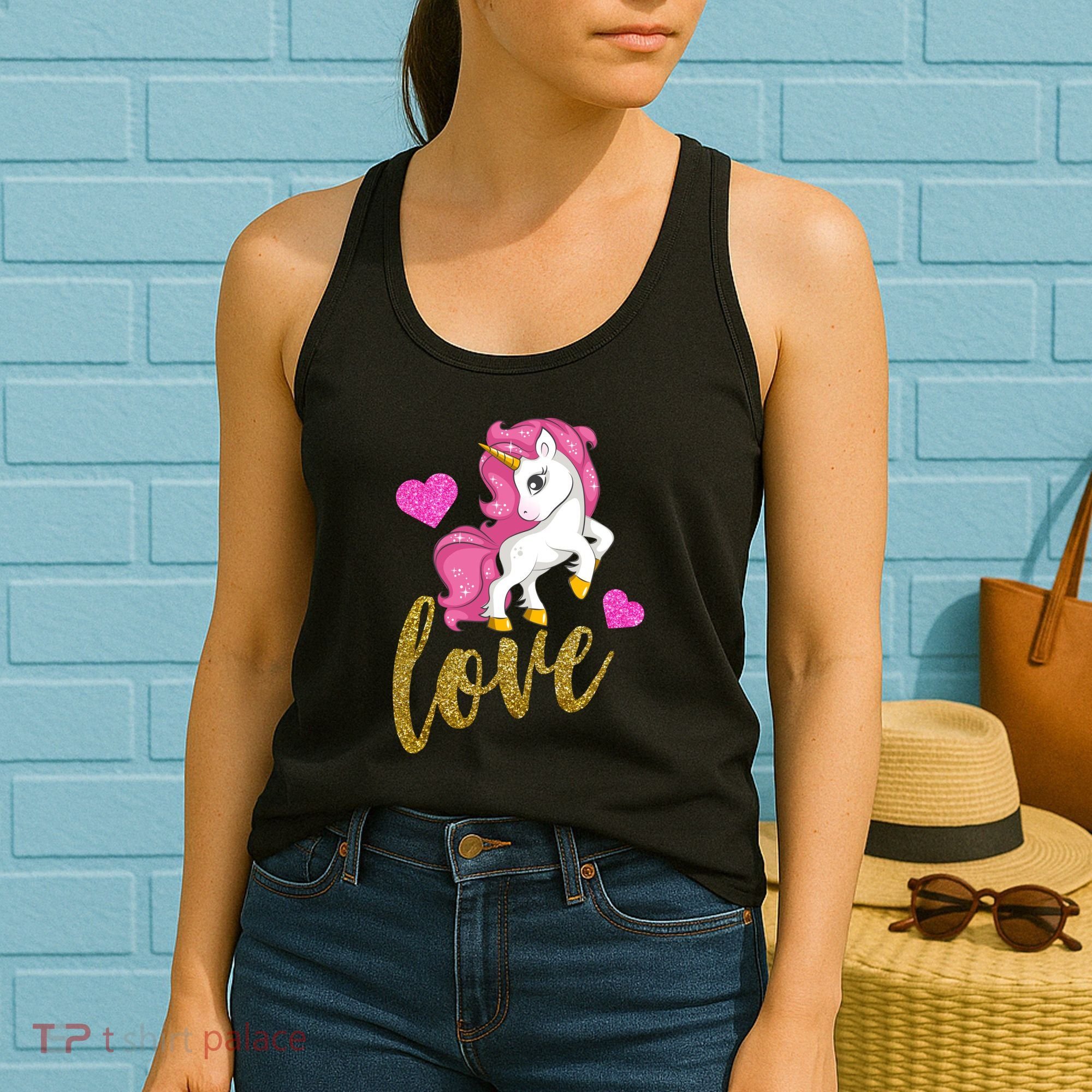 Valentines Day Cute Unicorn Love Women's Tank Top