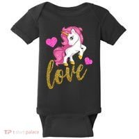Valentines Day Cute Unicorn Love Baby Bodysuit thumb 0