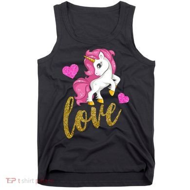 Valentines Day Cute Unicorn Love Tank Top