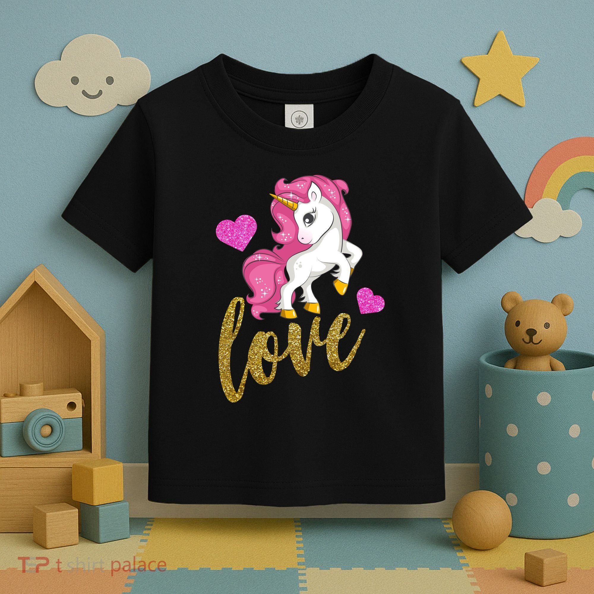 Valentines Day Cute Unicorn Love Toddler T-Shirt