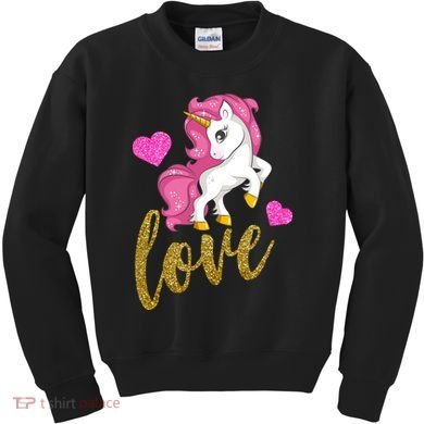 Valentines Day Cute Unicorn Love Kids Sweatshirt
