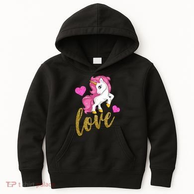 Valentines Day Cute Unicorn Love Kids Hoodie
