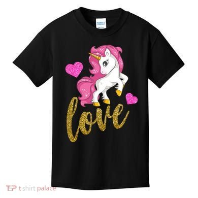Valentines Day Cute Unicorn Love Kids T-Shirt