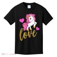 Valentines Day Cute Unicorn Love Kids T-Shirt thumb 0