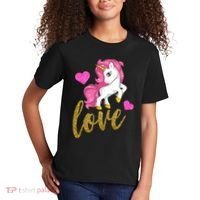 Valentines Day Cute Unicorn Love Kids T-Shirt thumb 2