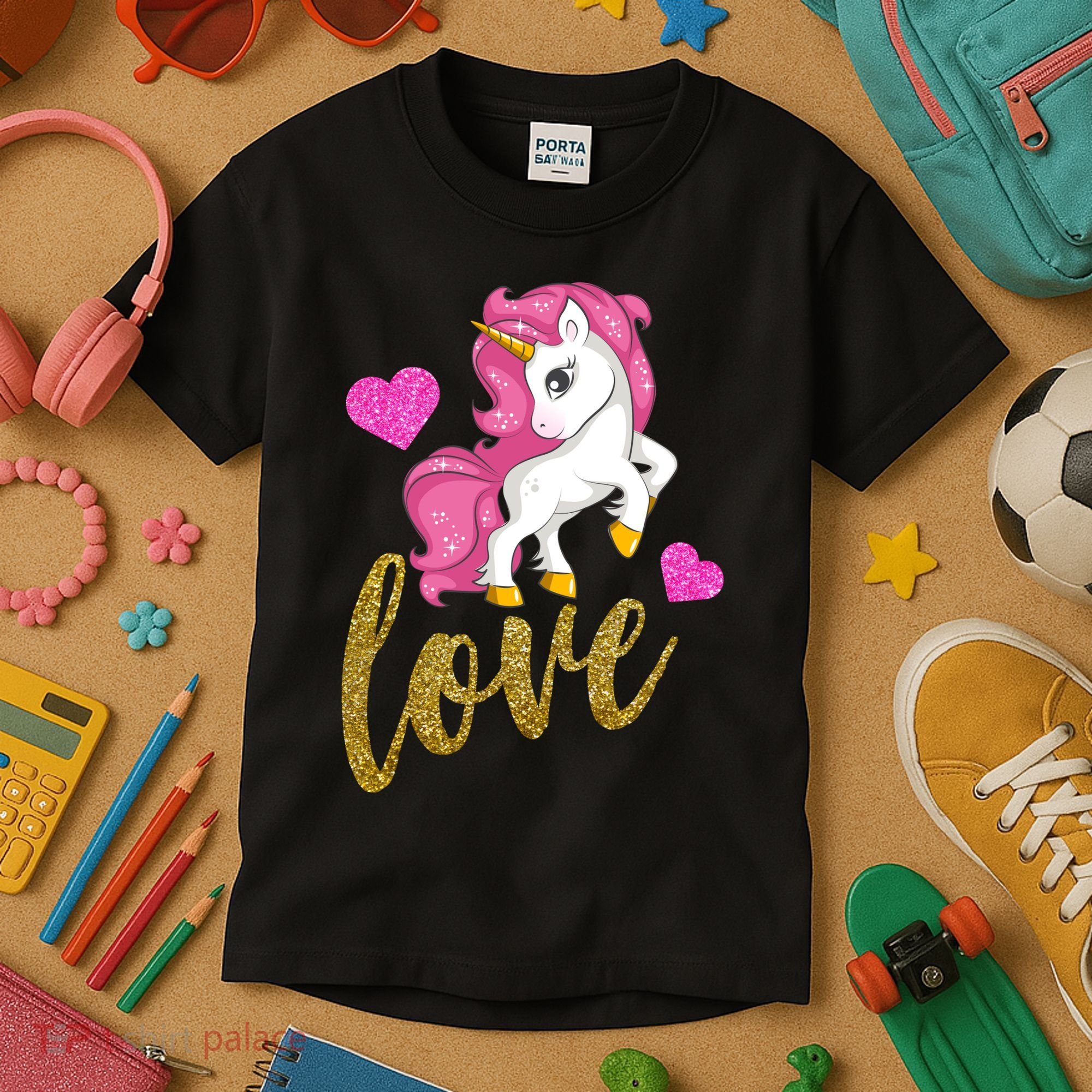 Valentines Day Cute Unicorn Love Kids T-Shirt