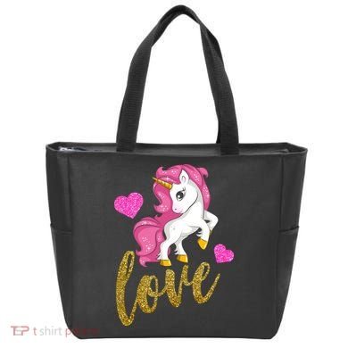 Valentines Day Cute Unicorn Love Tote Bag