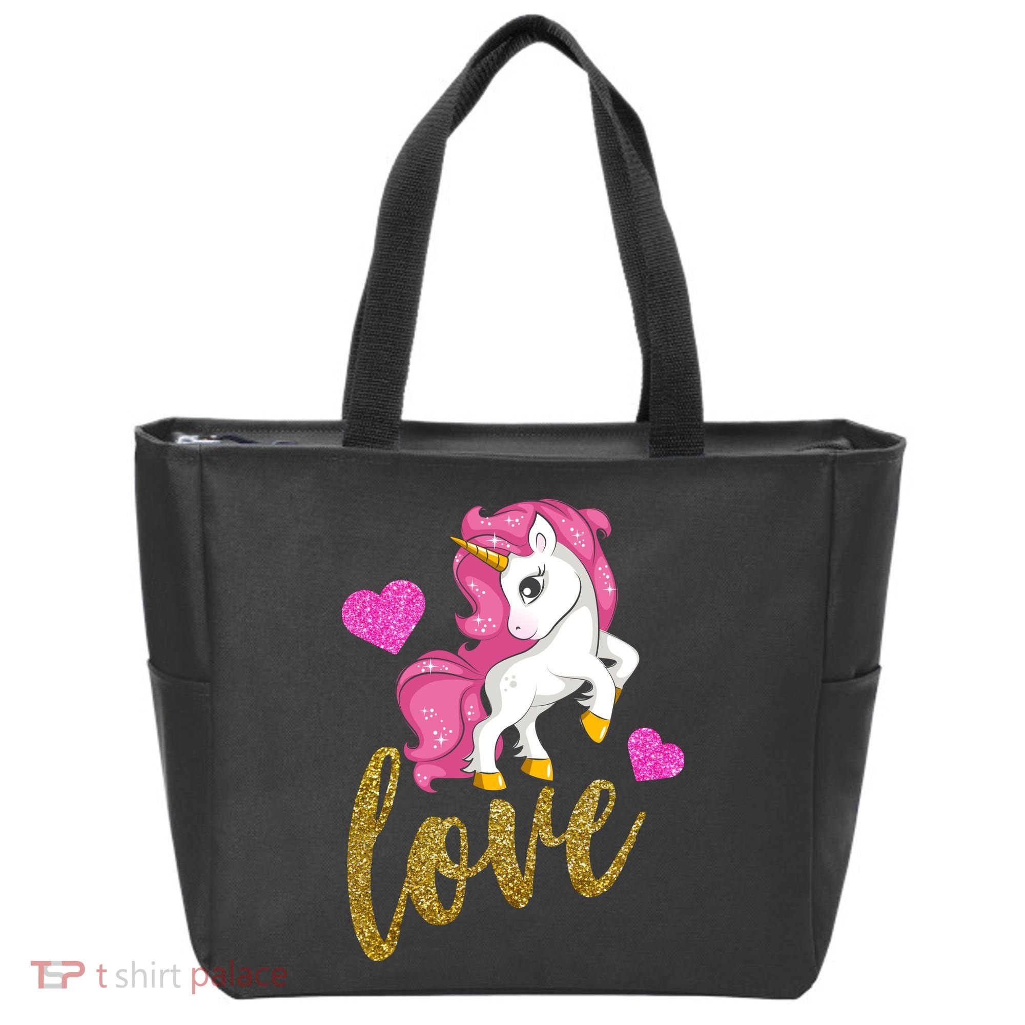 Valentines Day Cute Unicorn Love Tote Bag