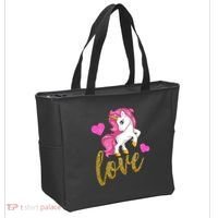 Valentines Day Cute Unicorn Love Tote Bag thumb 2