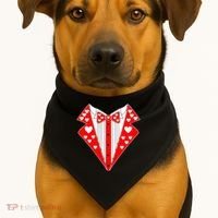 Valentine's Day Heart Tuxedo USA-Made Doggie Bandana thumb 1