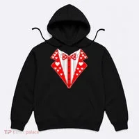 Valentine's Day Heart Tuxedo Hoodie thumb 0