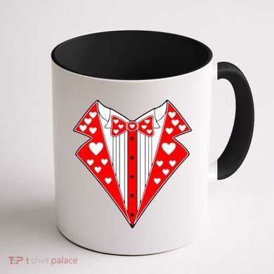 Valentine's Day Heart Tuxedo Coffee Mug back