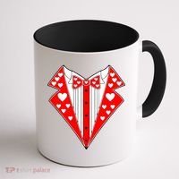 Valentine's Day Heart Tuxedo Coffee Mug thumb 1