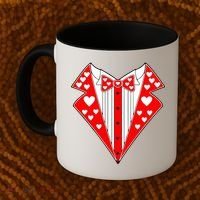 Valentine's Day Heart Tuxedo Coffee Mug thumb 2